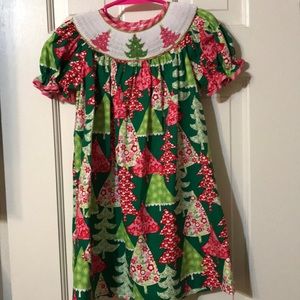 Claire & Charlie Smocked Christmas Dress.
